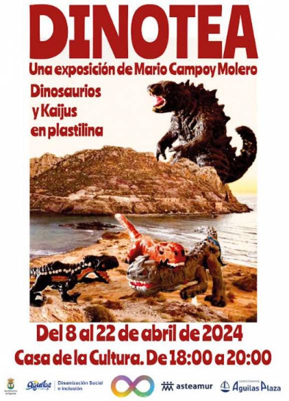 Until April 22 DinoTEA Plasticine dinosaur and kaiju exhibition in Aguilas