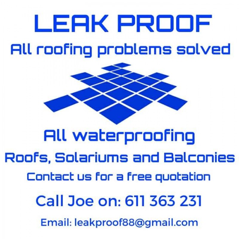 Leak Proof, for all your roof repairs and roofing installation needs in Alicante and the Region of Murcia