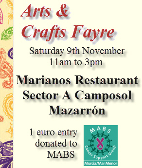 9th November, Arts and Crafts Fayre, Camposol