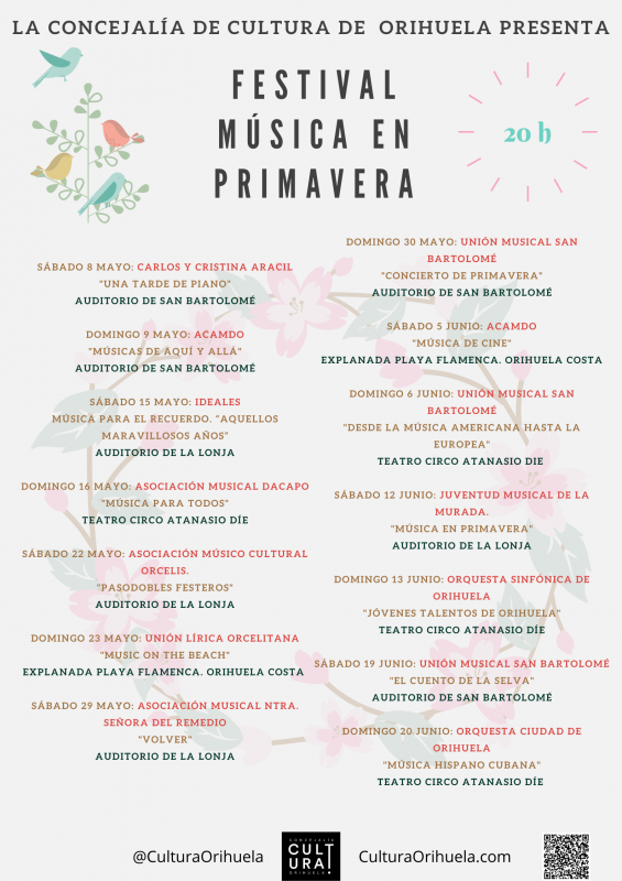<span style='color:#780948'>ARCHIVED</span> - Musica en Primavera; 14 free entry concerts in Orihuela throughout May and June