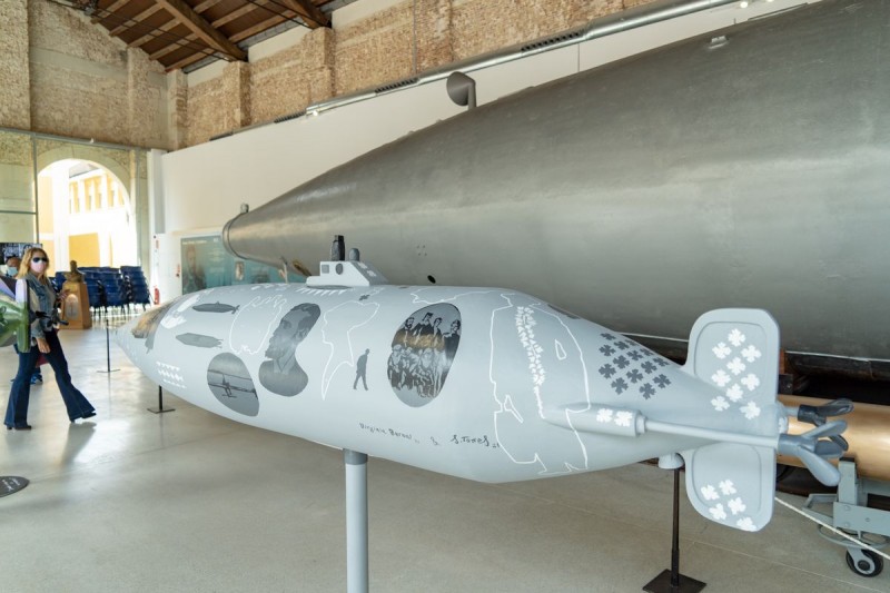 <span style='color:#780948'>ARCHIVED</span> - Vibrantly painted submarine artworks in the Cartagena Nautical Museum