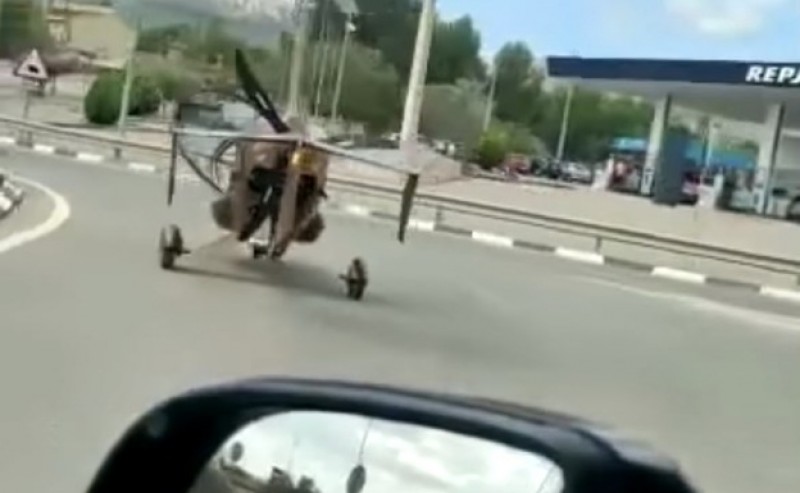 <span style='color:#780948'>ARCHIVED</span> - Pilot lands gyroplane on Alicante road and travels several kilometres to refuel
