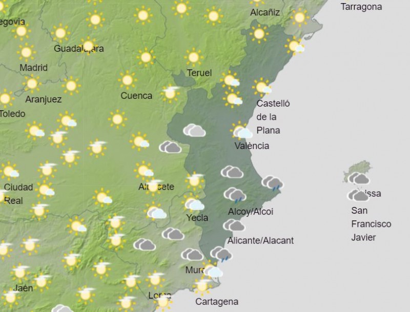 <span style='color:#780948'>ARCHIVED</span> - Alicante province weather forecast: Tuesday October 26