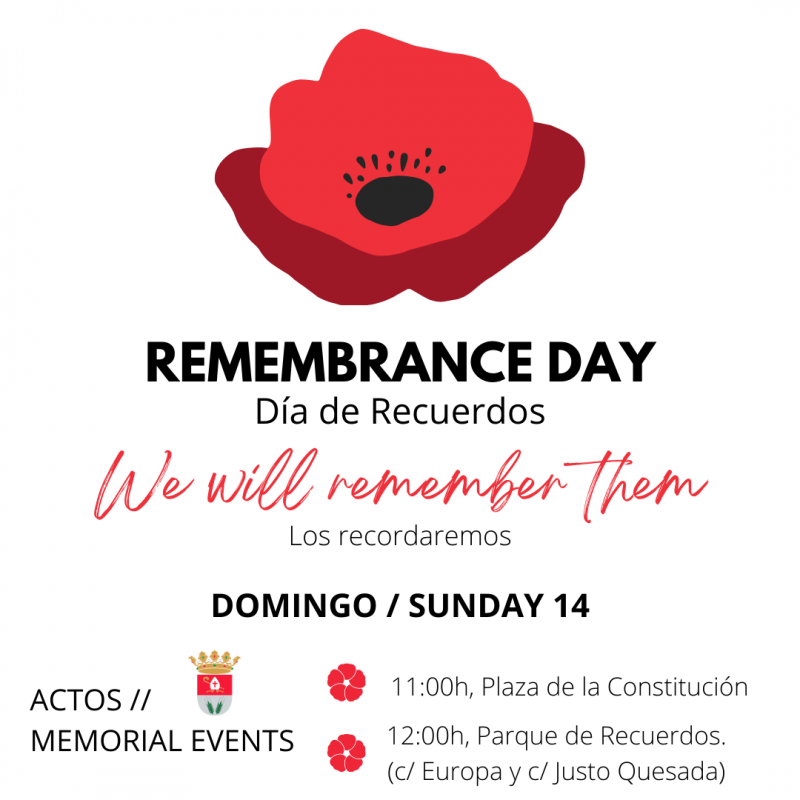 <span style='color:#780948'>ARCHIVED</span> - Remembrance Day ceremonies in San Fulgencio: November 14