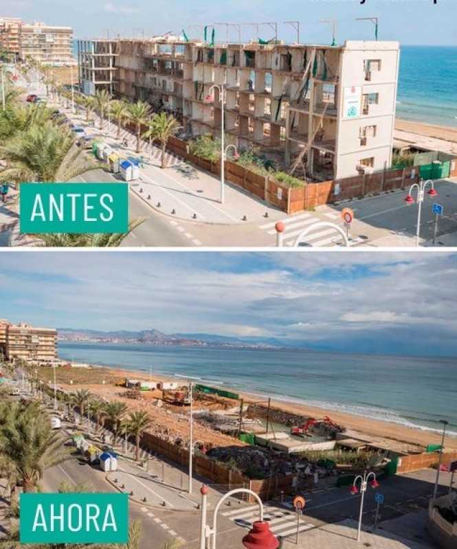 <span style='color:#780948'>ARCHIVED</span> - Elche coastline transformed after eyesore beachside hotel is demolished