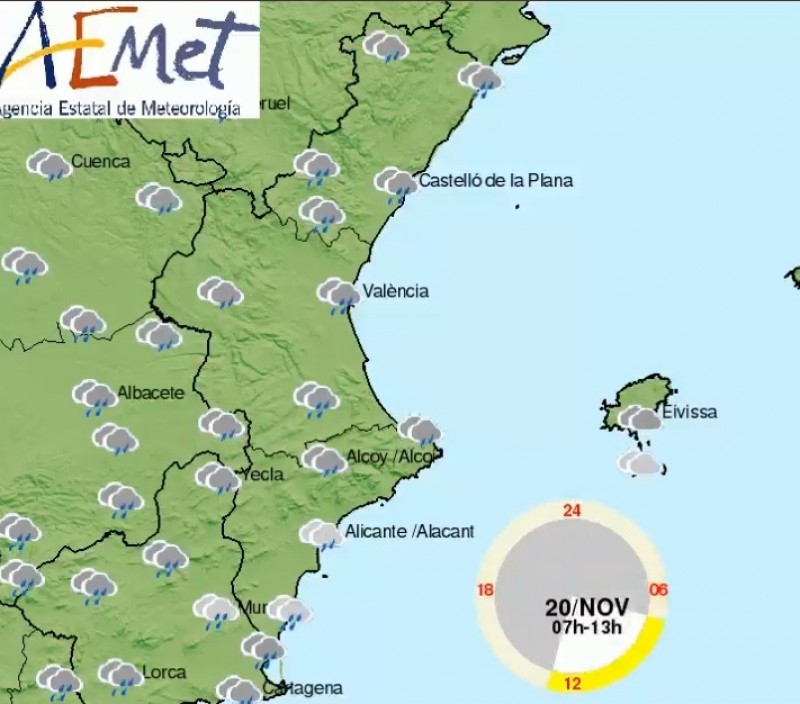 <span style='color:#780948'>ARCHIVED</span> - Wet and stormy weekend ahead in Valencia region: November 19