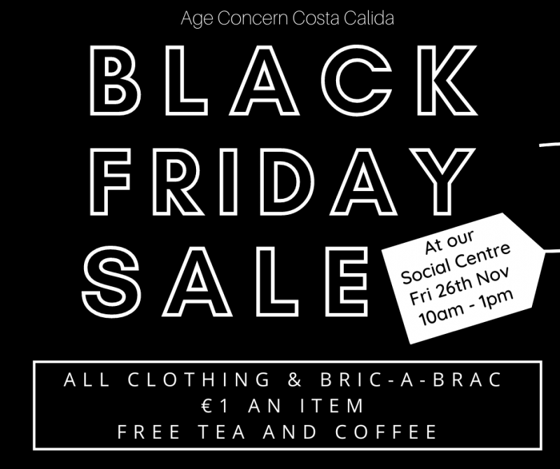 <span style='color:#780948'>ARCHIVED</span> - Black Friday charity shop sale to raise money for Age Concern: November 26