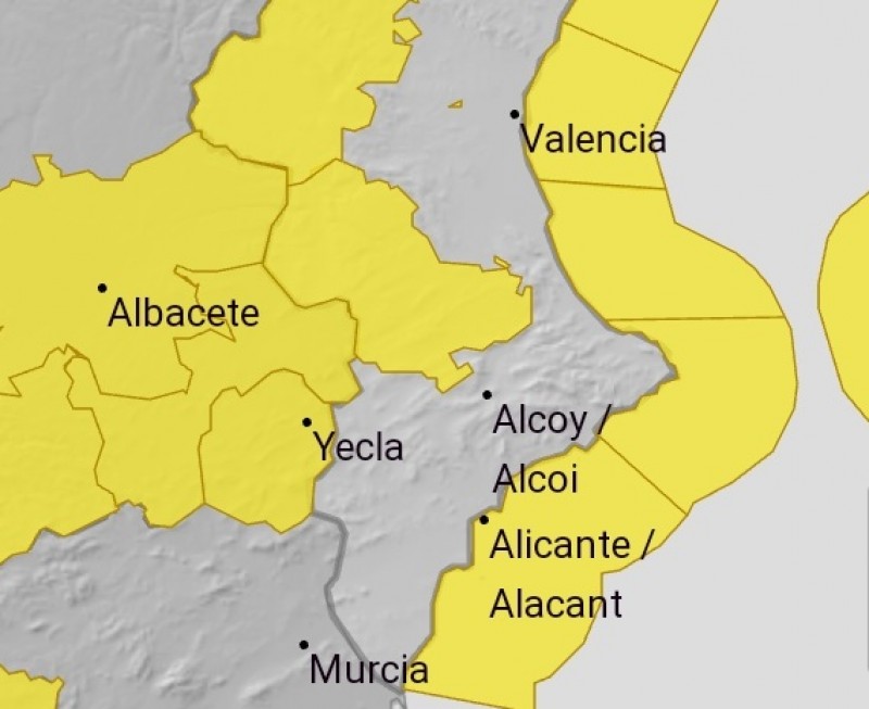 <span style='color:#780948'>ARCHIVED</span> - Yellow warning for high winds and coastal phenomena: Valencia region December 8 to 10