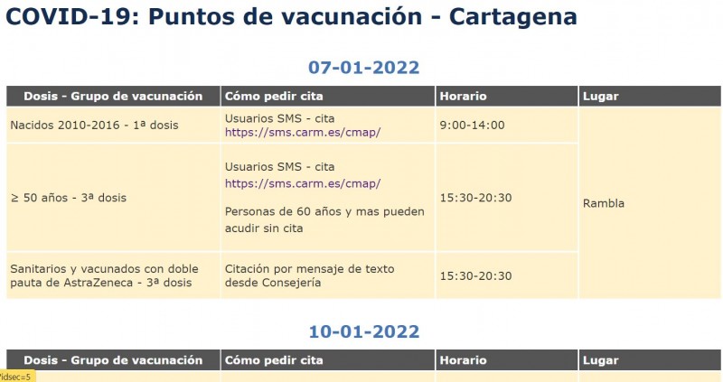 Book a Covid vaccine or booster appointment in Murcia