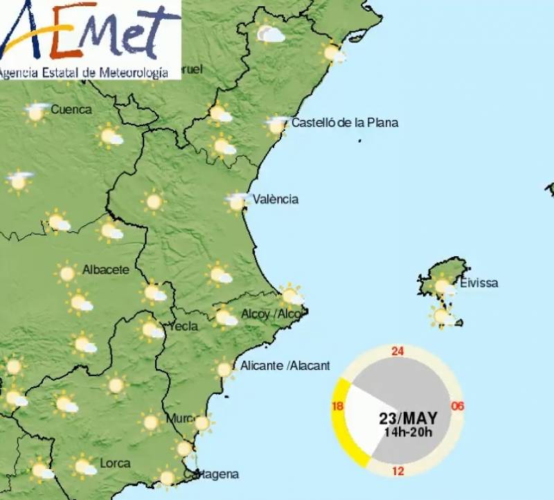 <span style='color:#780948'>ARCHIVED</span> - Mercury will fall but temperatures remain high: Alicante weather May 23-26