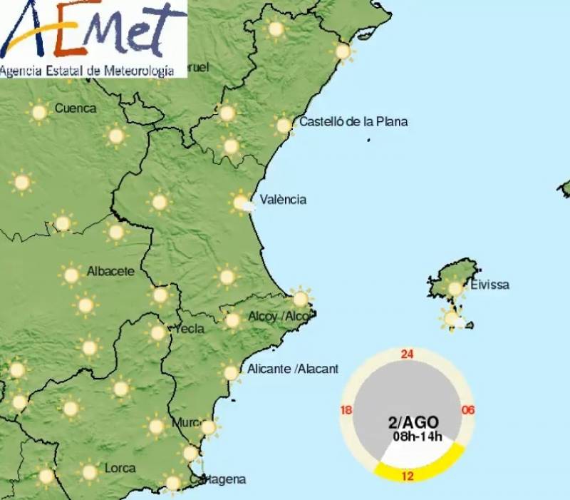 <span style='color:#780948'>ARCHIVED</span> - Hot with sultry nights and chance of thunderstorms: Alicante weather outlook August 1-4