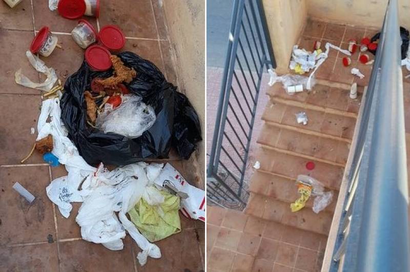 <span style='color:#780948'>ARCHIVED</span> - Getting out of hand: community fed up of trash and food waste from new KFC littering Puerto de Mazarron