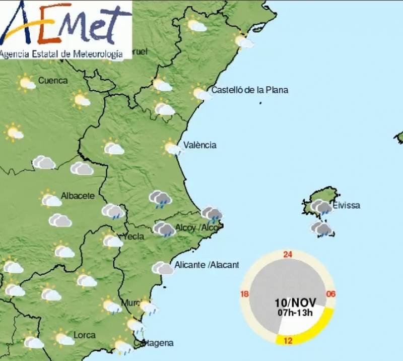 <span style='color:#780948'>ARCHIVED</span> - Cloud, cooler temps and rain ahead: Alicante weather forecast Nov 7-10