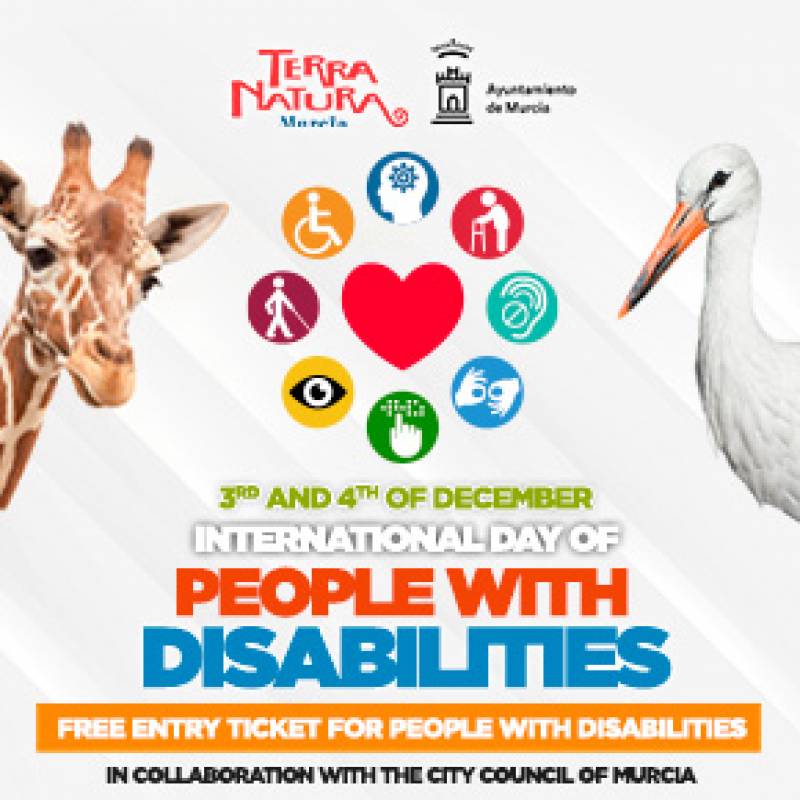 December 3 and 4: Free entry to Terra Natura Murcia for people with disabilities