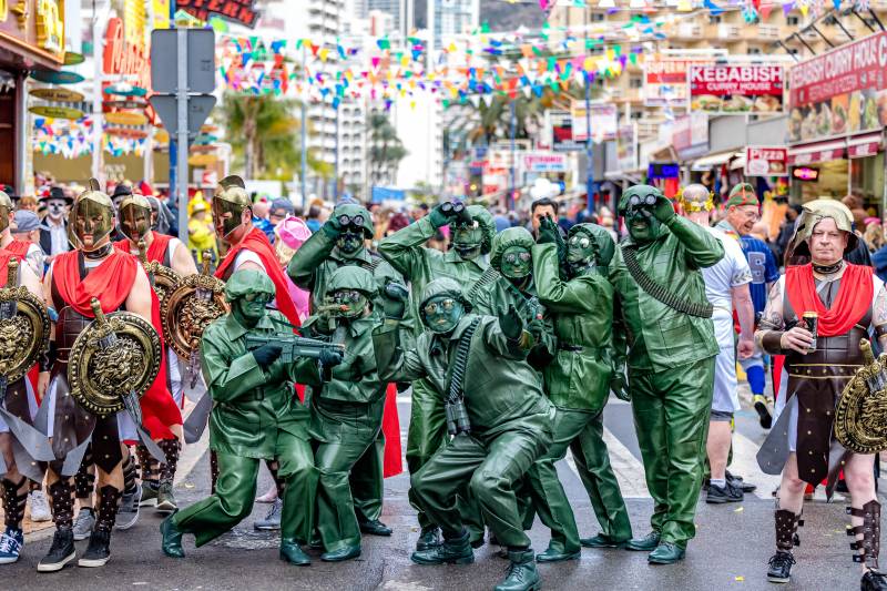 <span style='color:#780948'>ARCHIVED</span> - Almost 45,000 Brits, locals and other tourists pack the streets for Benidorm Fancy Dress Party