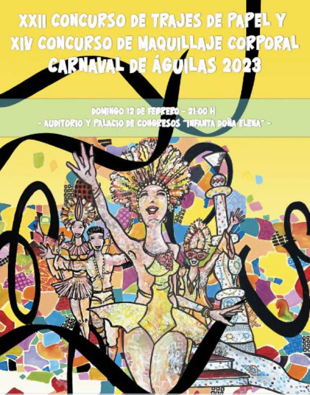 February 12 Carnival paper costume and body painting contest at the Aguilas auditorium