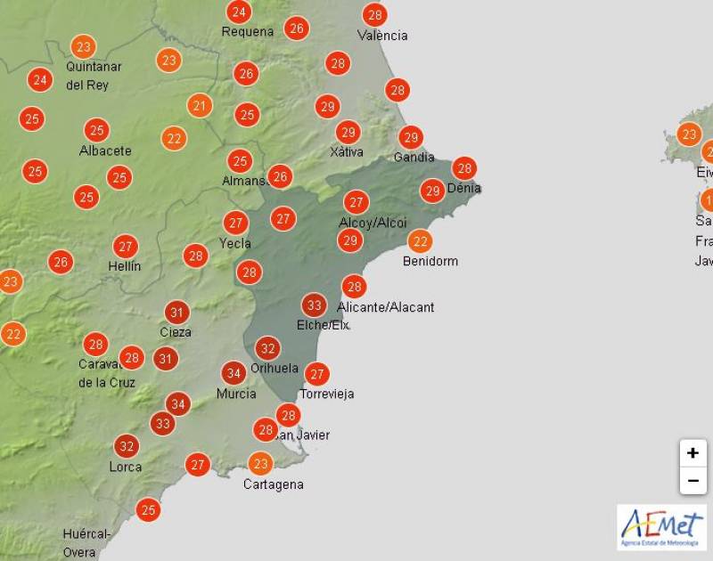 <span style='color:#780948'>ARCHIVED</span> - From record high temperatures to a dramatic drop this weekend: Alicante weather March 30-Apr 2