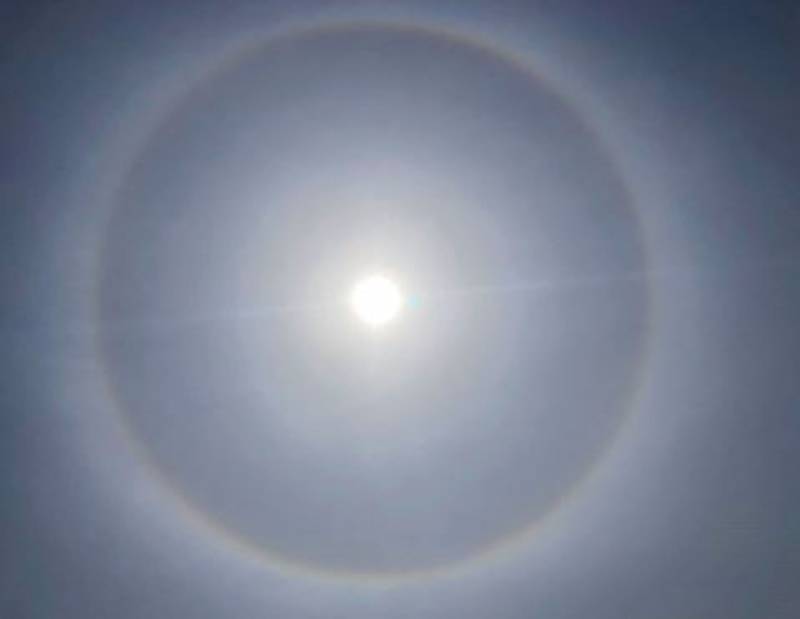 Solar halo spotted in Orihuela points to more rain on the horizon