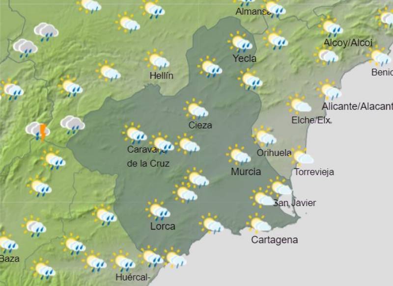 Storms, showers and risk of more flooding: Murcia weekend weather forecast June 1-4