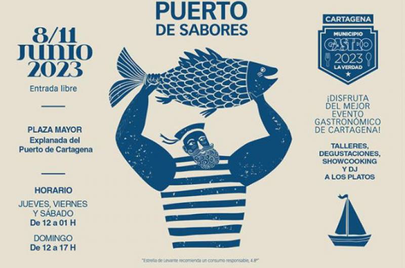 June 8 to 11 Annual Puerto de Sabores tapas and gastronomy fair on the seafront in Cartagena