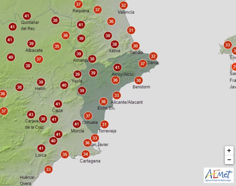 Temperatures to hit the 40s this week: Alicante weather forecast July 10-13