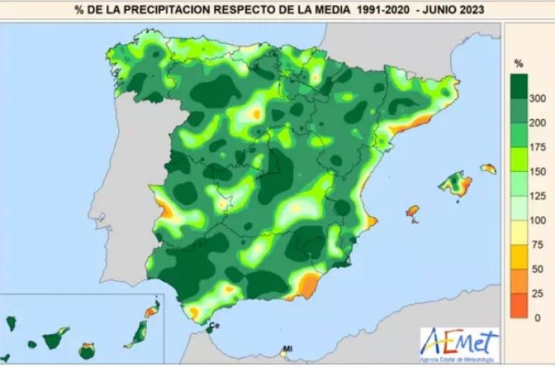 June 2023 was the second wettest of the century in Spain