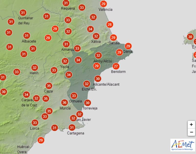 Orange heat alert gives way to cooler temperatures: Alicante weather forecast July 24-27