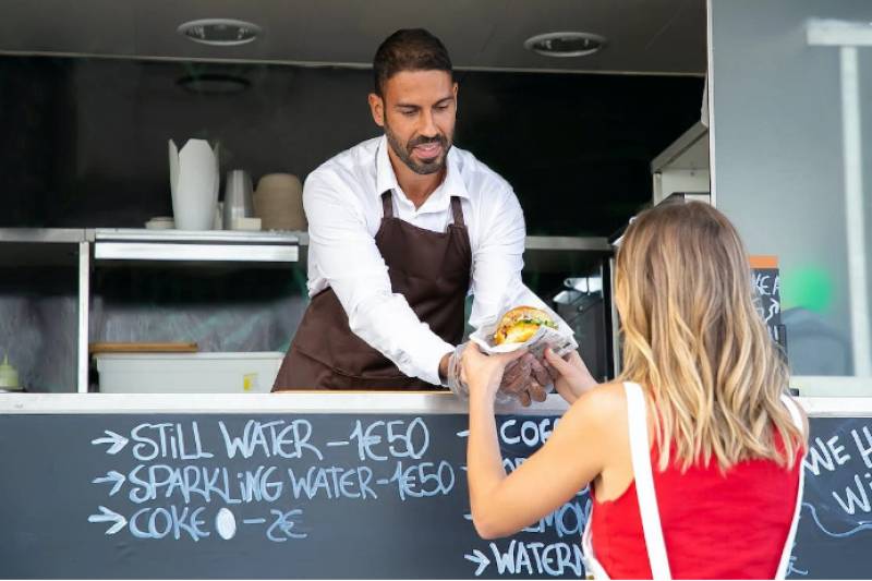Orihuela Costa set up with food trucks instead of beach bars