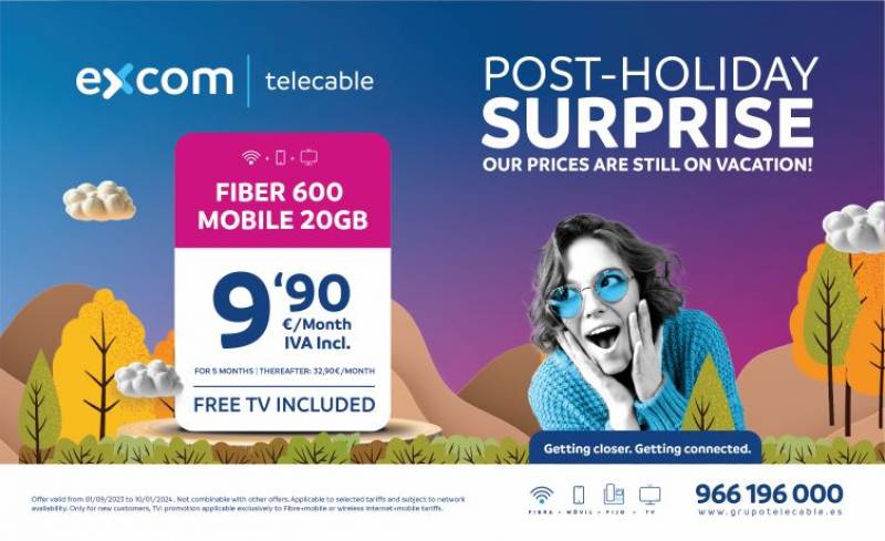 Post-holiday deal: fibre optics and mobile data bundle for just 9.90 euros with Excom Telecable