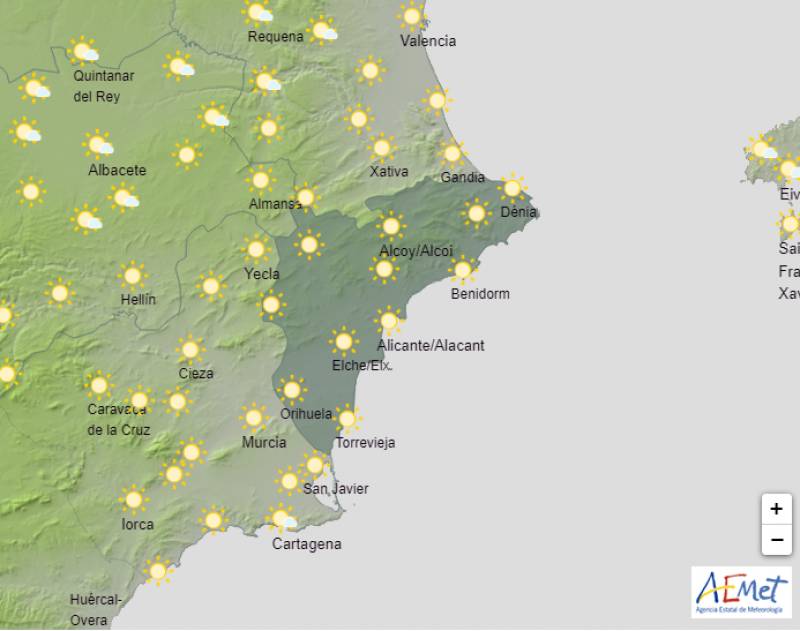 Bright, sunny weather with temperatures in the high 20s: Alicante forecast Sept 25-28
