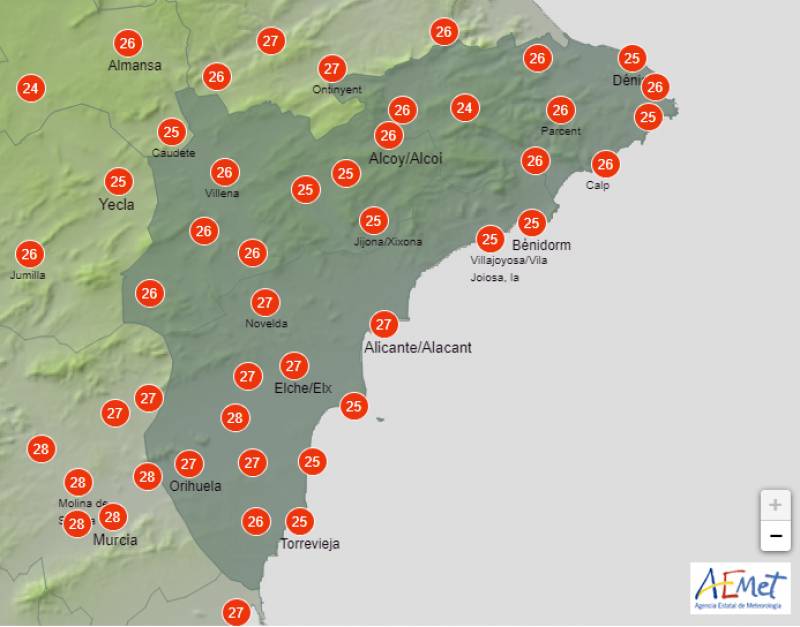 Sunny skies and balmy temperatures: Alicante weather forecast Oct 9-12