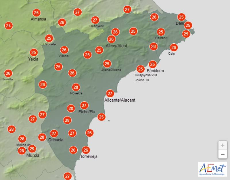 Sunny skies and balmy temperatures: Alicante weather forecast Oct 9-12