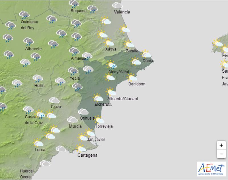 Warm start before the rain and cold arrives: Alicante weather forecast Oct 16-19
