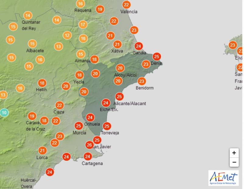 Orange alert for gale-force winds and stormy seas: Alicante weather forecast Oct 19-22