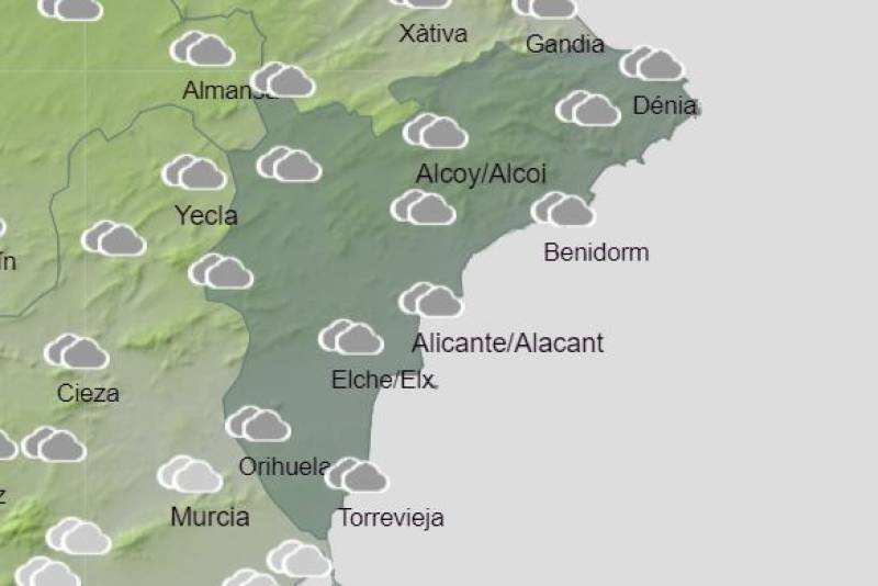 Alicante weather forecast October 30-November 2: Cloudy with strong winds to come