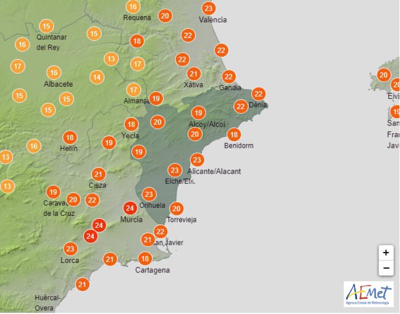 Spring-like temperatures return: Alicante weather forecast November 9-12