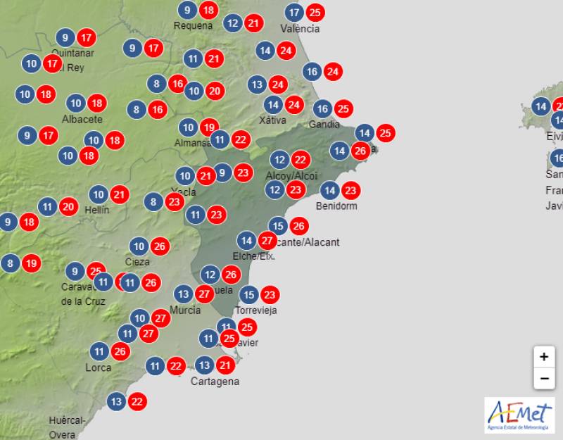 Spring-like temperatures return: Alicante weather forecast November 9-12