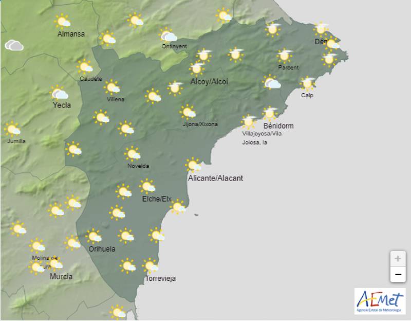 Spring-like temperatures close the month: Alicante weather forecast Nov 27-30