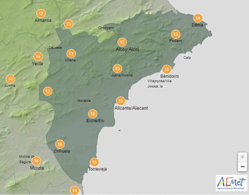 Dry, bright and sunny over the coming days: Alicante weather forecast Dec 18-21