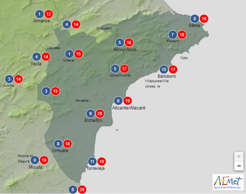 Dry, bright and sunny over the coming days: Alicante weather forecast Dec 18-21