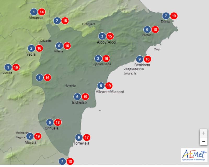 Dry, bright and sunny over the coming days: Alicante weather forecast Dec 18-21