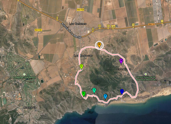 8-kilometre geological walk around Cabezo de la Fuente in Calblanque regional park