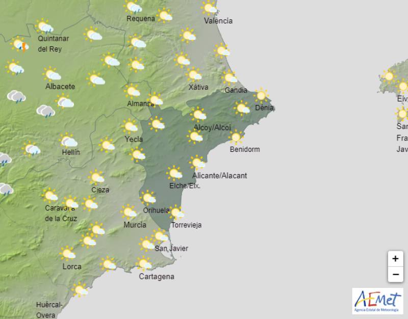 Temperatures of up to 25 degrees: Alicante weather forecast Jan 15-18