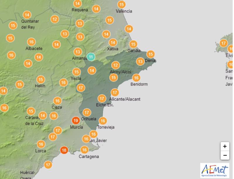 Heatwave gives way to drizzle: Alicante weather forecast Jan 29-Feb 1
