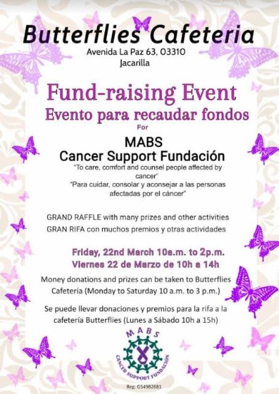 March 22 MABS Mazarron fundraising raffle in Jacarilla, Alicante