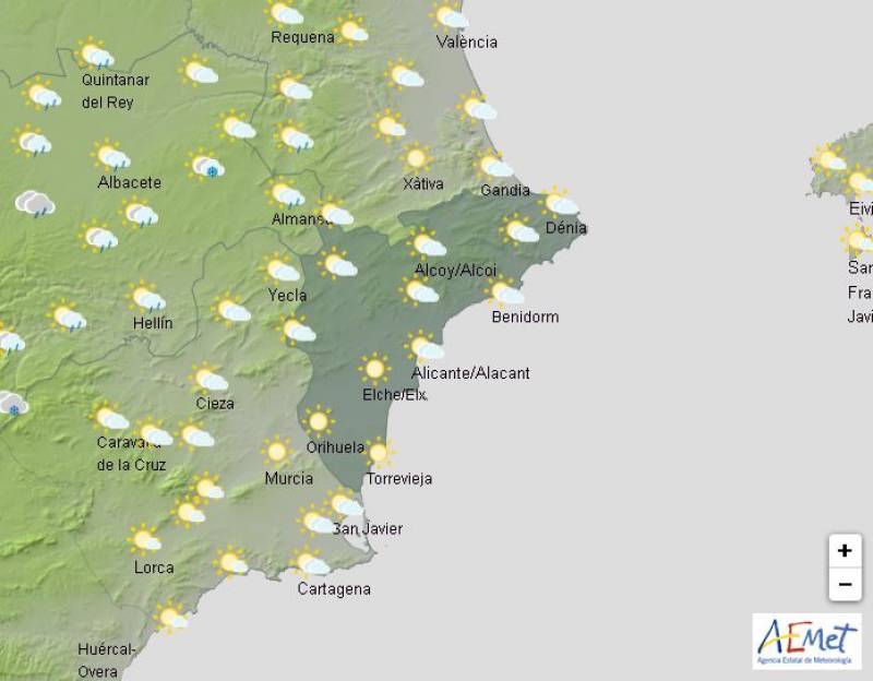 Alicante dodges the incoming cold front: Weather forecast February 22-25