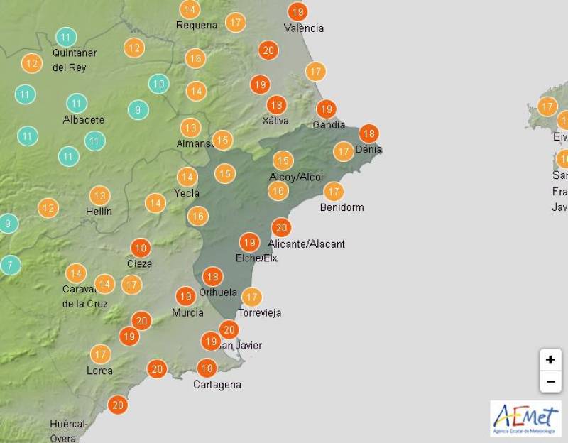 Temperatures plummet this week: Alicante weather forecast Feb 26-29