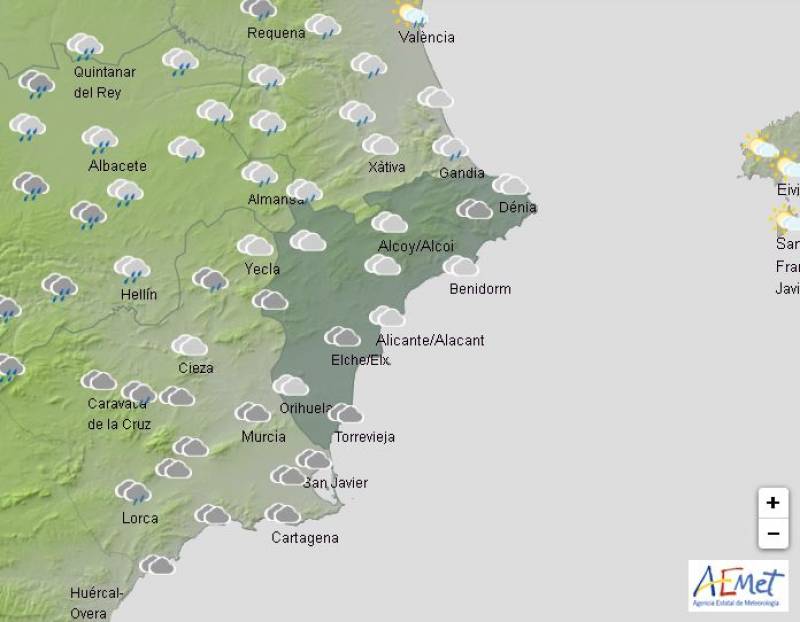 Alicante weather forecast Feb 8-11: Mild but damp this weekend