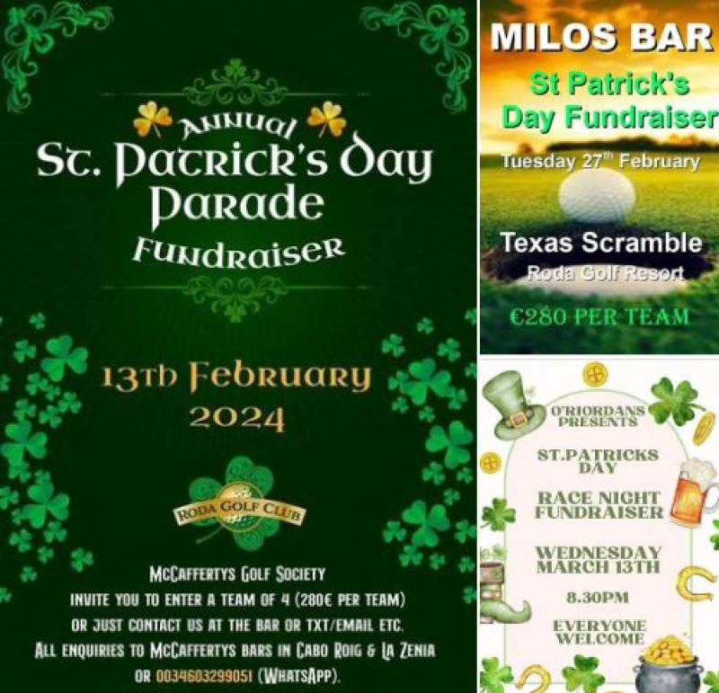 Cabo Roig fundraising frenzy for St Patricks Day parade 2024