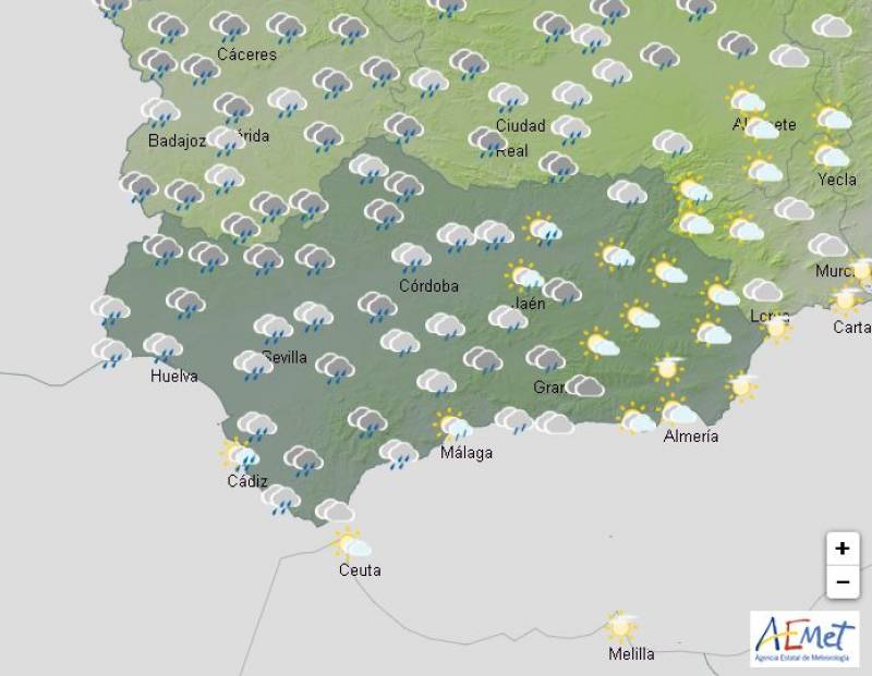 Rain, storms and falling temperatures: Andalucia weather forecast Mar 25-31